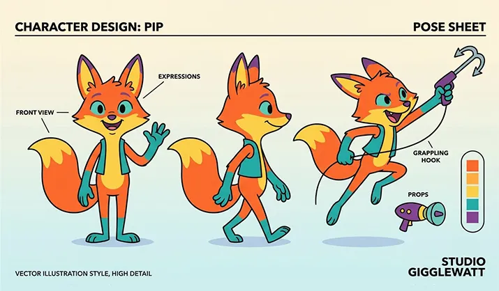 2D Character Design and Animation